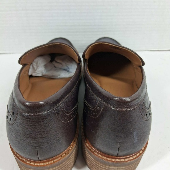 Earth Womens Dark Brown Leather Penny Loafers Lug Sole Block Heel 9.5M - Picture 5 of 8